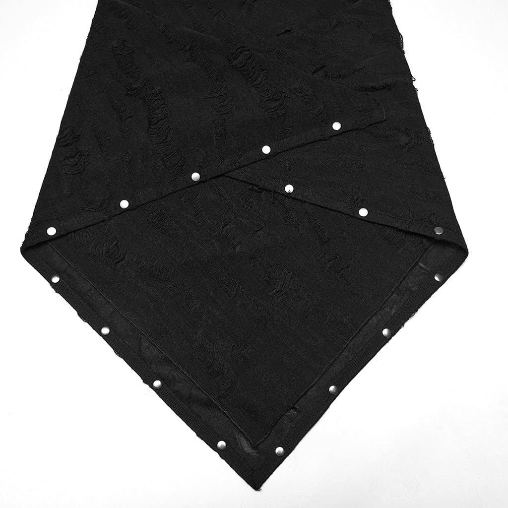 PUNK RAVE Men's Punk Rivet Ripped Bandana
