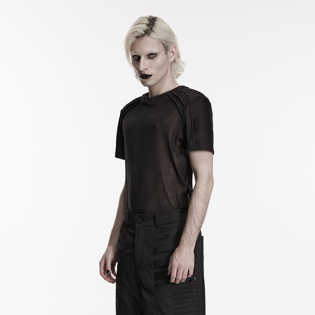 PUNK RAVE Men's Punk Sheer Shirt