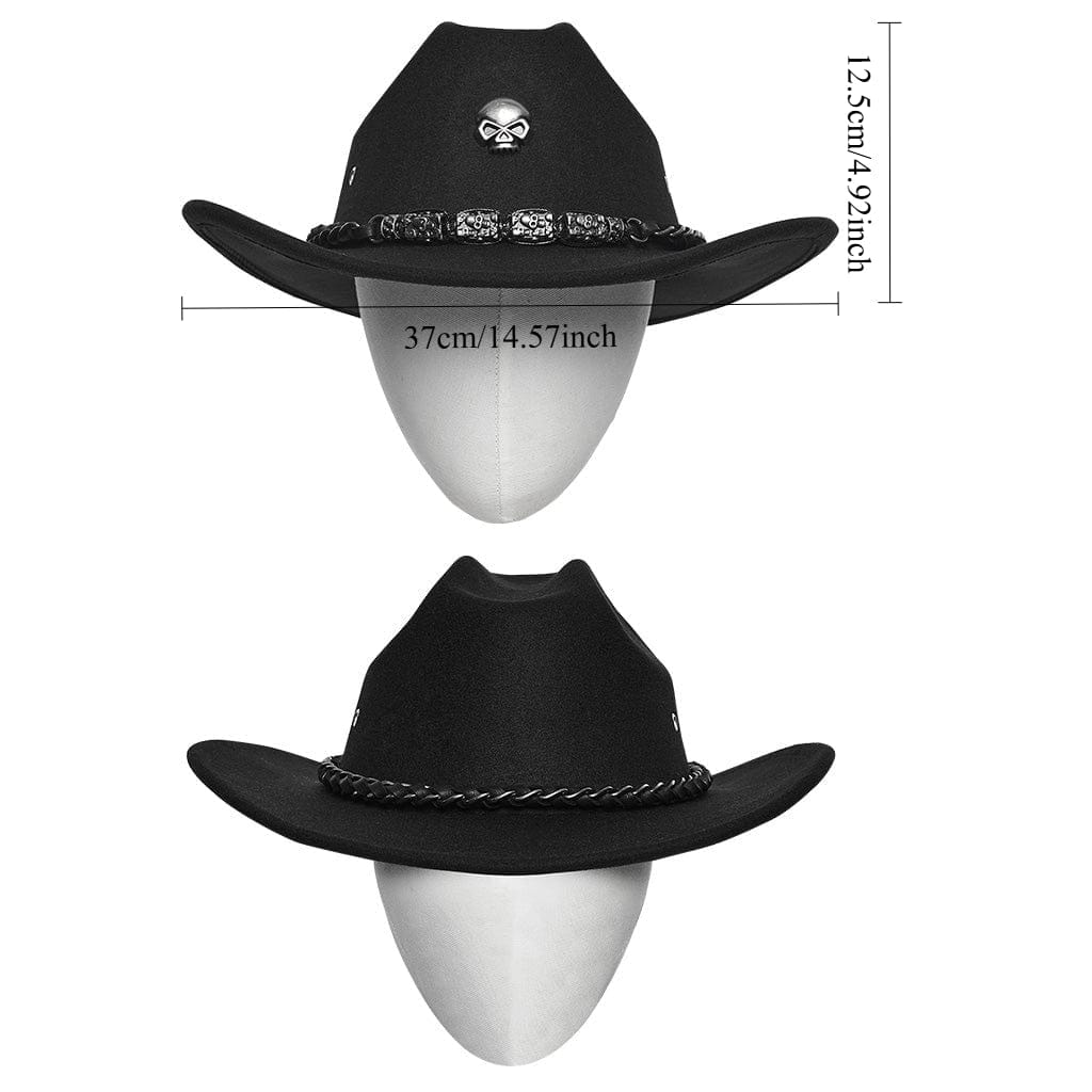 PUNK RAVE Men's Punk Skull Eyelet Hat