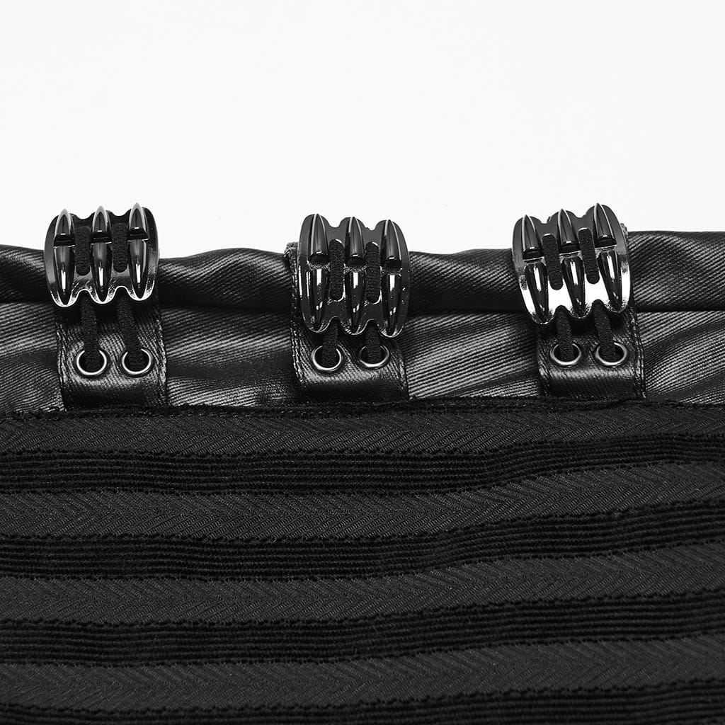 PUNK RAVE Men's Punk Striped Patchwork Pants