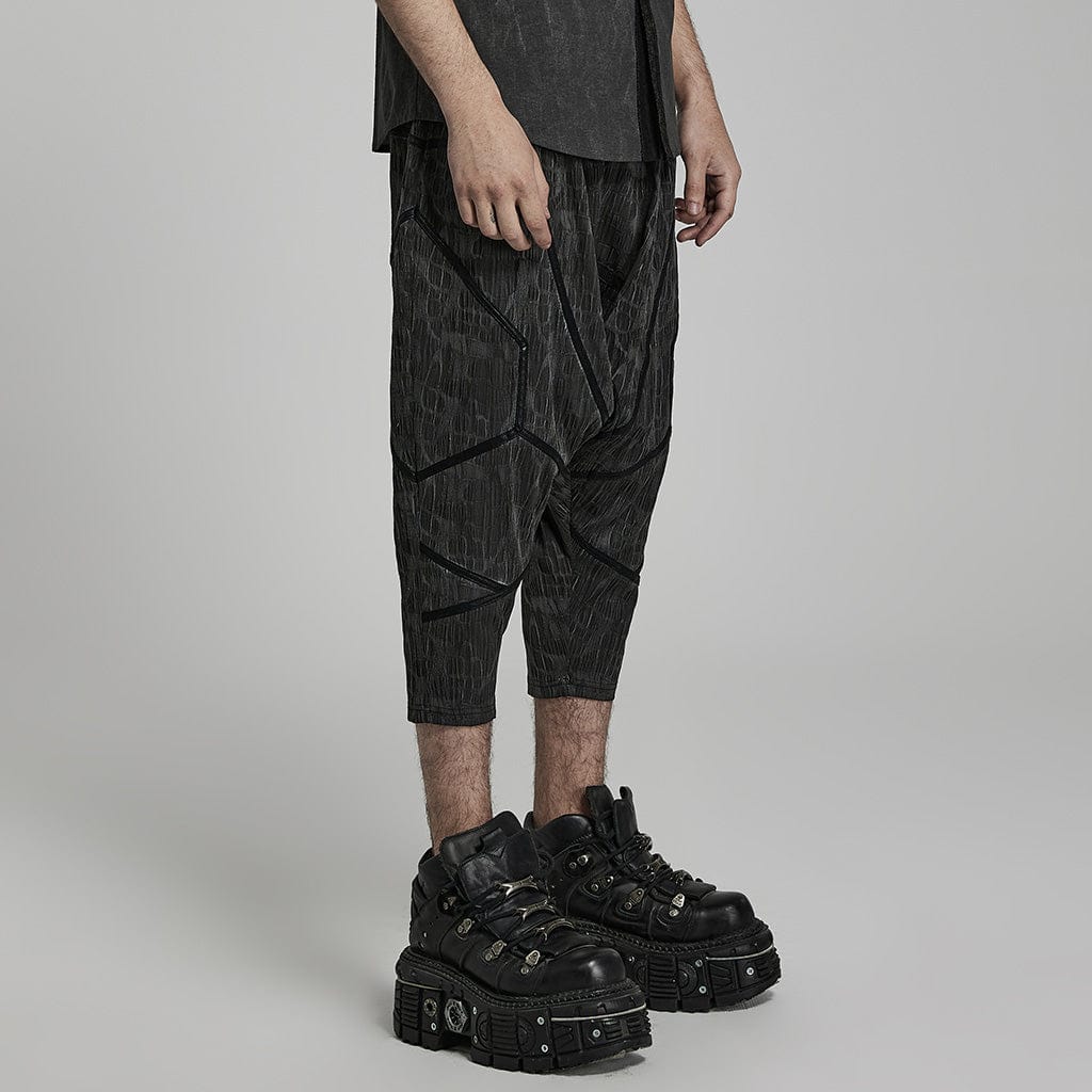 PUNK RAVE Men's Punk Stripes Baggy Pants