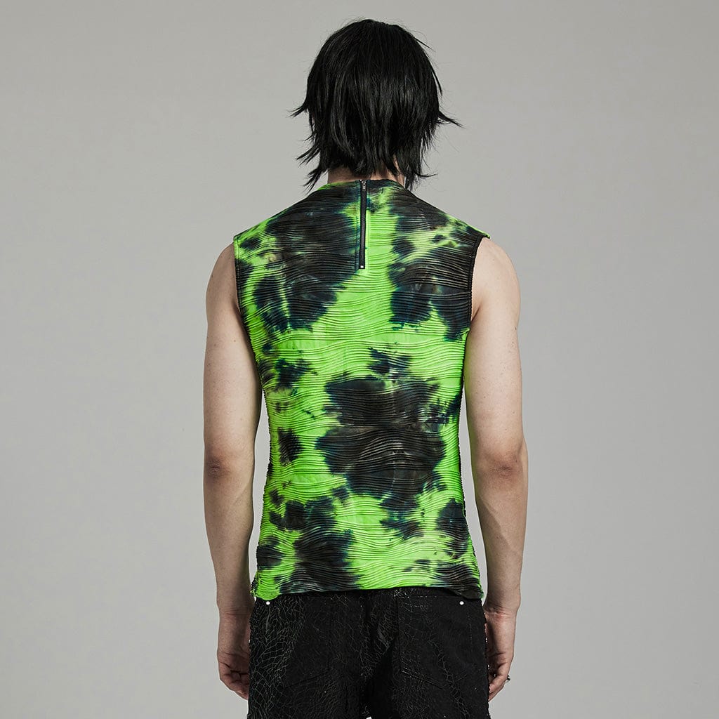 PUNK RAVE Men's Punk Tie-Dye Tank Top
