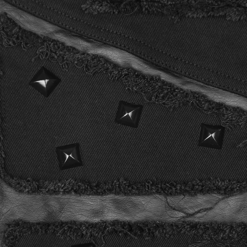 PUNK RAVE Men's Ripped Denim Harem Jeans