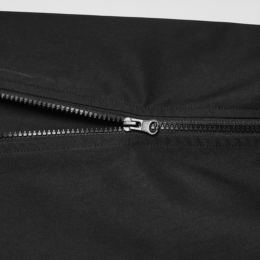 PUNK RAVE Men's Techwear Buckle Strap Zipper Wide Leg Pants