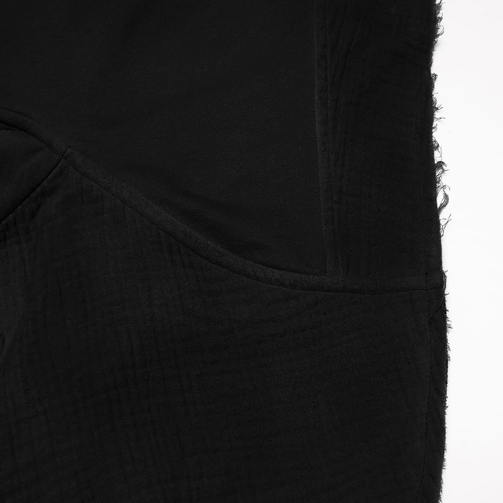 PUNK RAVE Unisex Punk Eyelets Hooded Vest Black