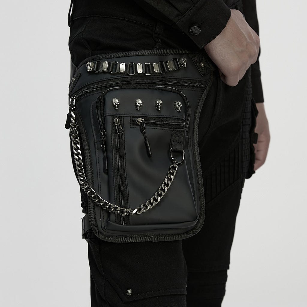PUNK RAVE Unisex Punk Skull Chain Waist-Leg Bag