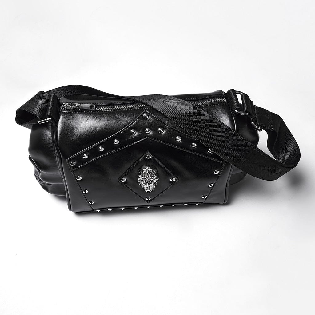 PUNK RAVE Unisex Punk Skull Rivet Bag