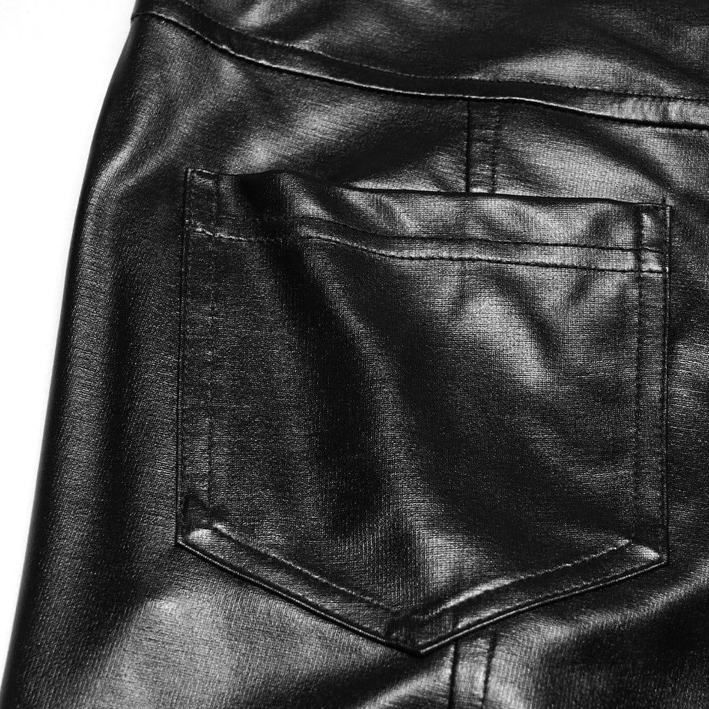 PUNK RAVE Women's Cyberpunk Eyelet Mesh Splice Leggings Black