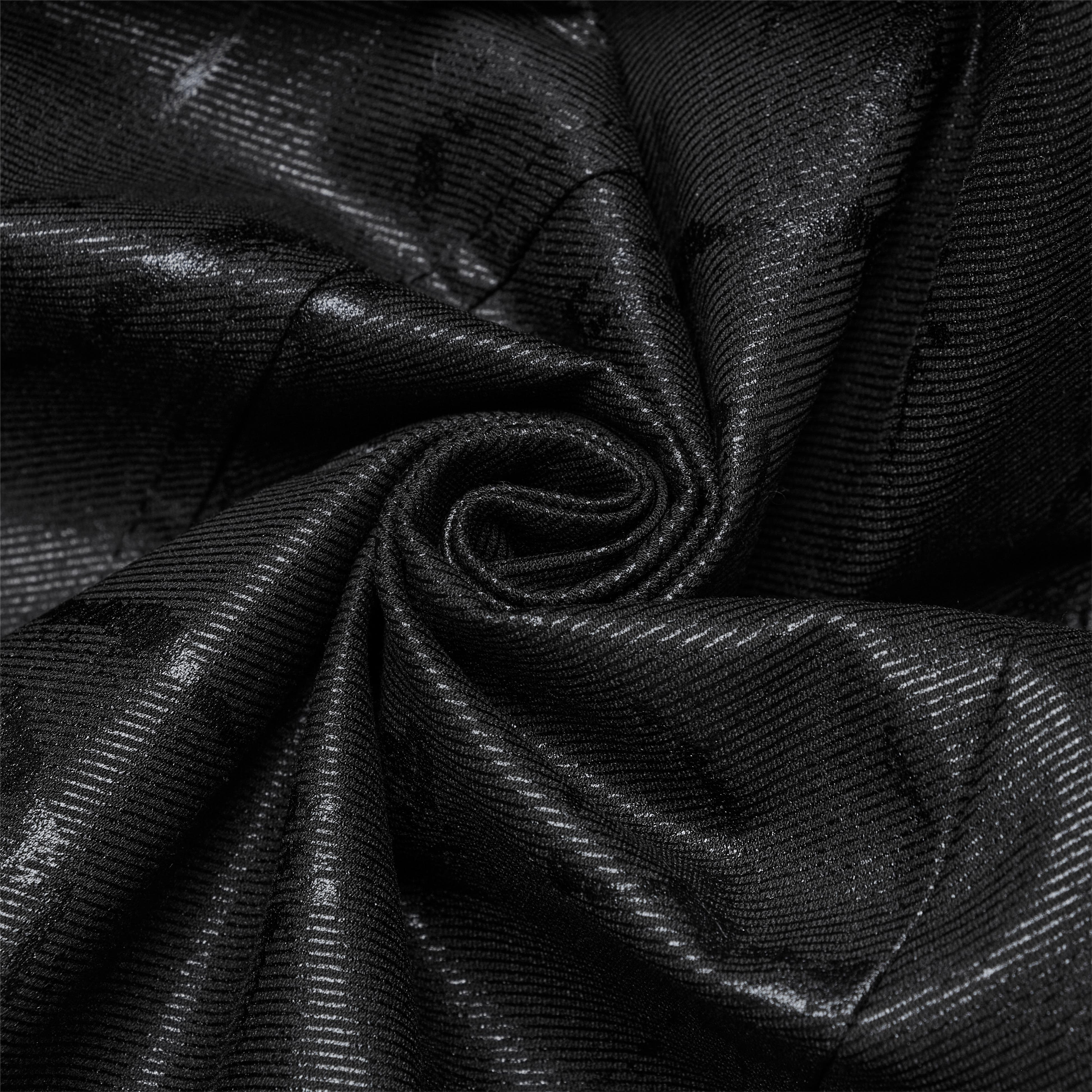 PUNK RAVE Women's Gothic Black Stretch Twill Fabric Chef Faux Leather Coat