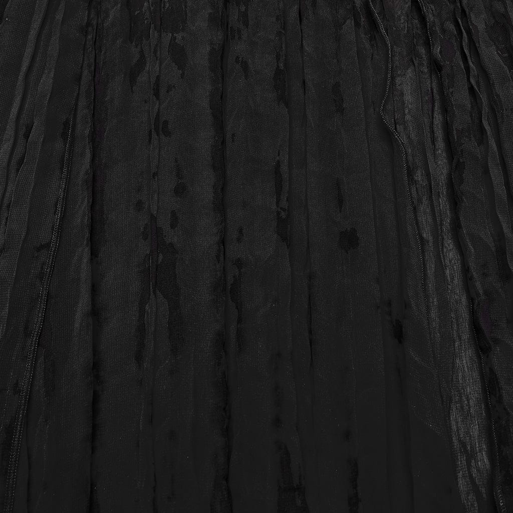 PUNK RAVE Women's Gothic Buckle Split Chiffon Skirt Black