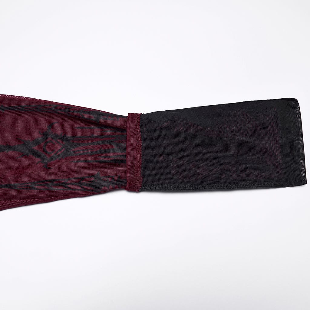 PUNK RAVE Women's Gothic Church Skull Printed Leggings