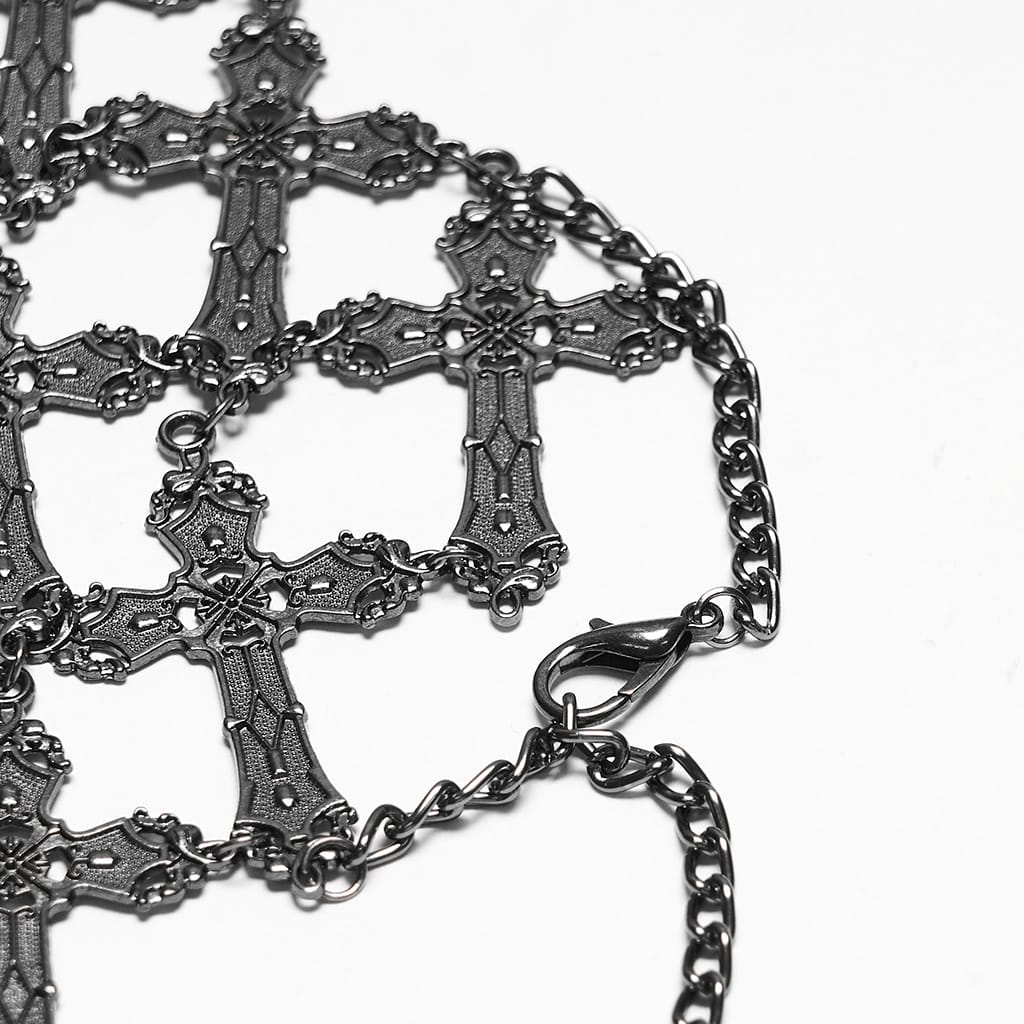 PUNK RAVE Women's Gothic Cross Chain Full Face Mask