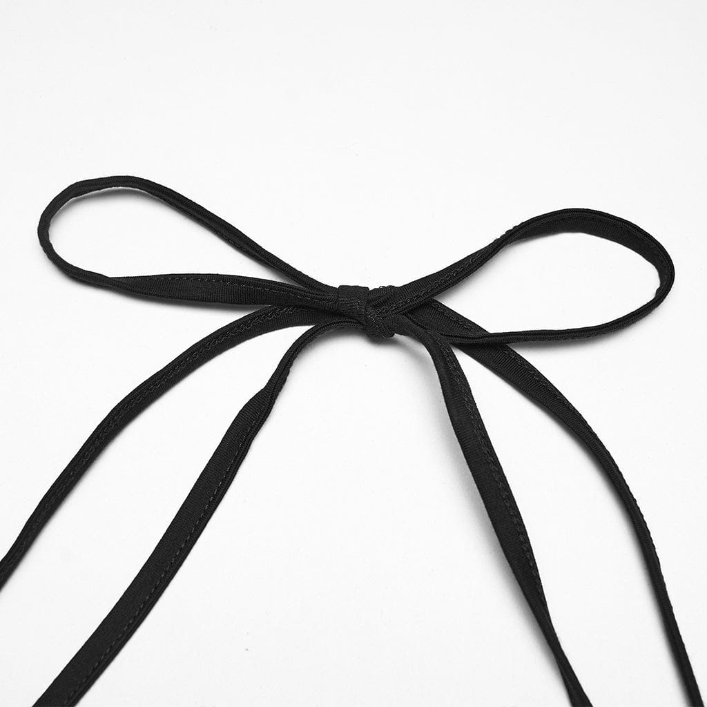 PUNK RAVE Women's Gothic Embroidered Halterneck Bustier