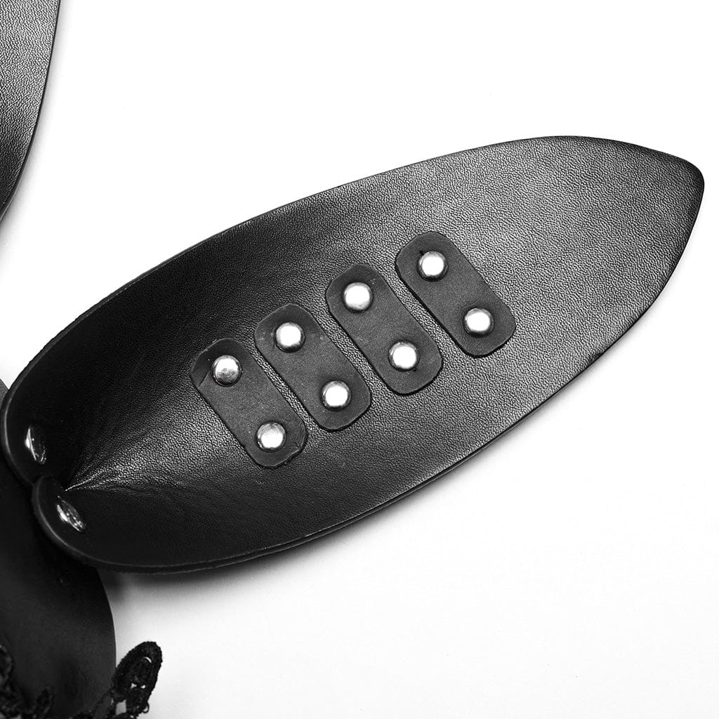 PUNK RAVE Women's Gothic Faux Leather Bunny Mask