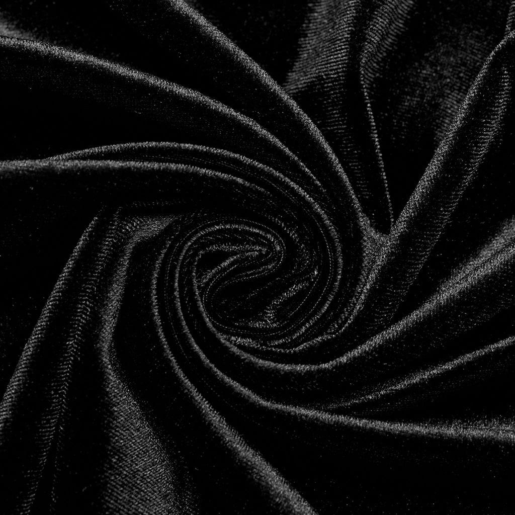 PUNK RAVE Women's Gothic Flared Sleeved Floral Embroidered Velvet Dress