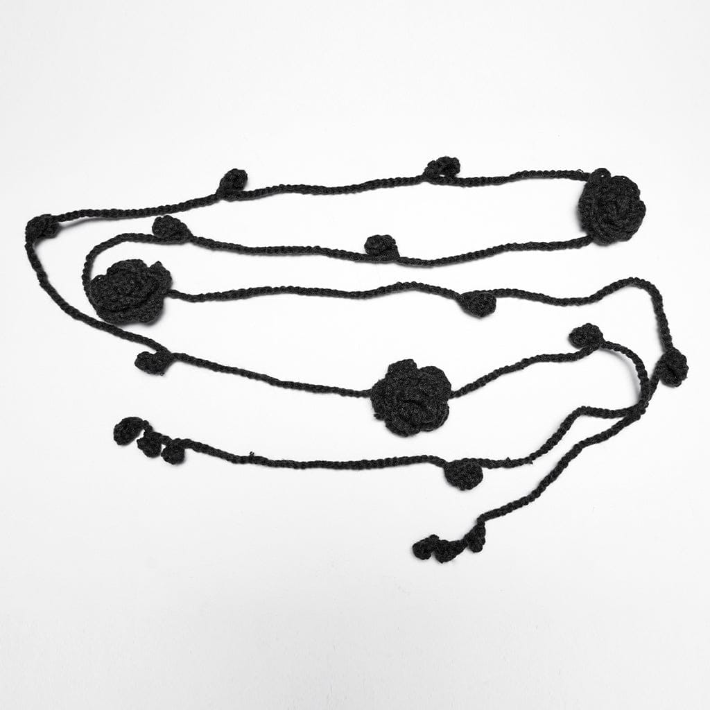 PUNK RAVE Women's Gothic Floral Embroidered Asymmetric Slip Dress