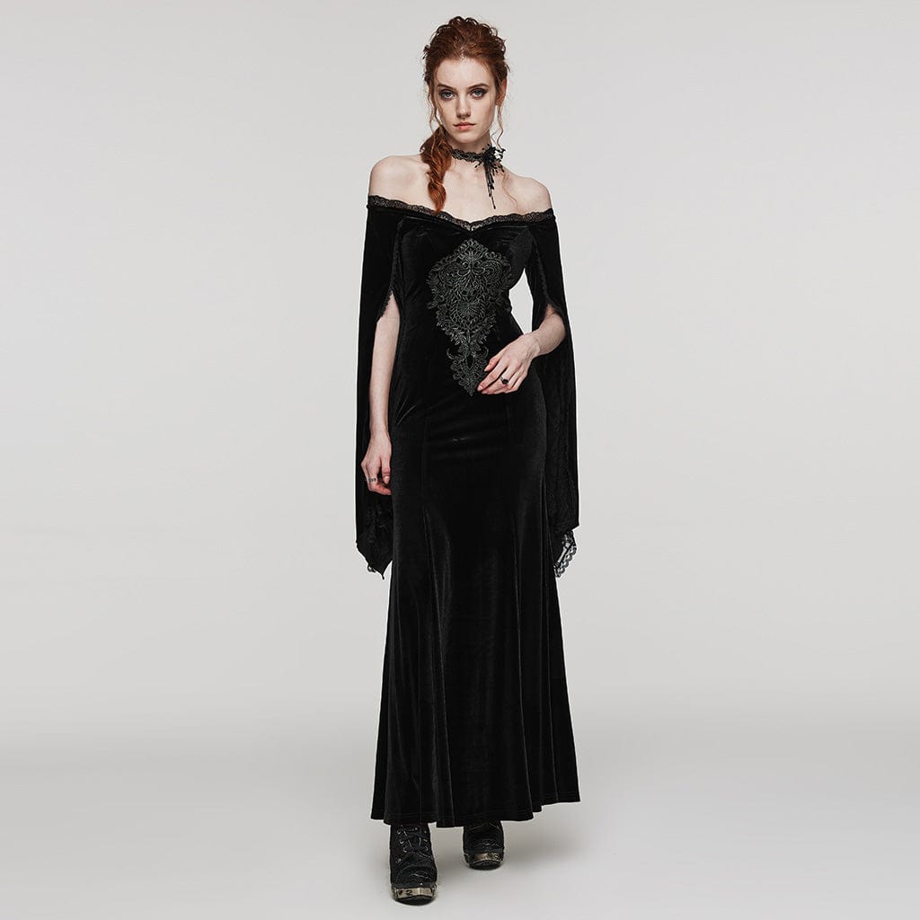 Women's Goth Hollow Out Irregular Floral Wedding Dress