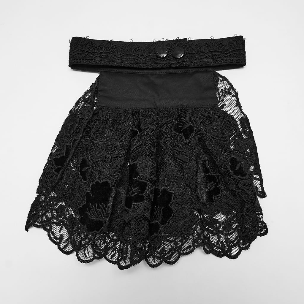 PUNK RAVE Women's Gothic Floral Lace Collar