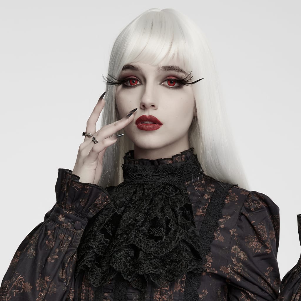 PUNK RAVE Women's Gothic Floral Lace Collar