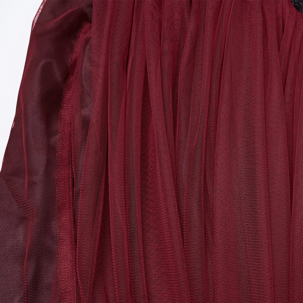 PUNK RAVE Women's Gothic Floral Printed Lace-up Prom Dress