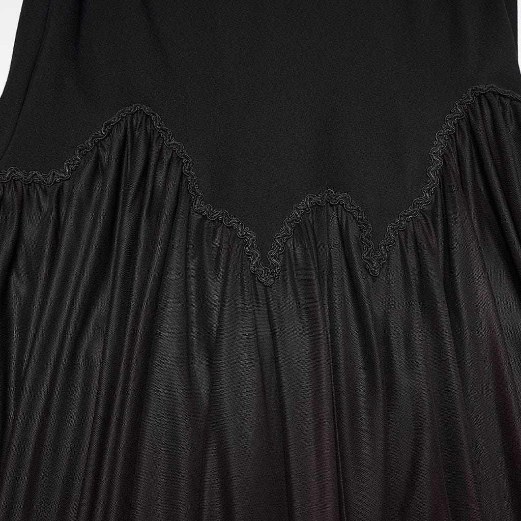 PUNK RAVE Women's Gothic Gradient Irregular Fishtail Skirt