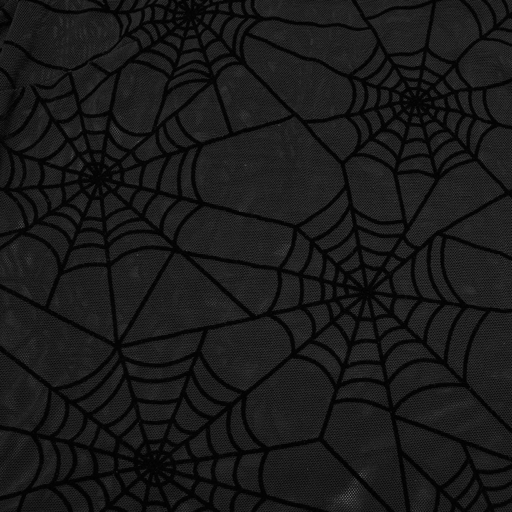 PUNK RAVE Women's Gothic Halterneck Spider Web Mesh Top Black