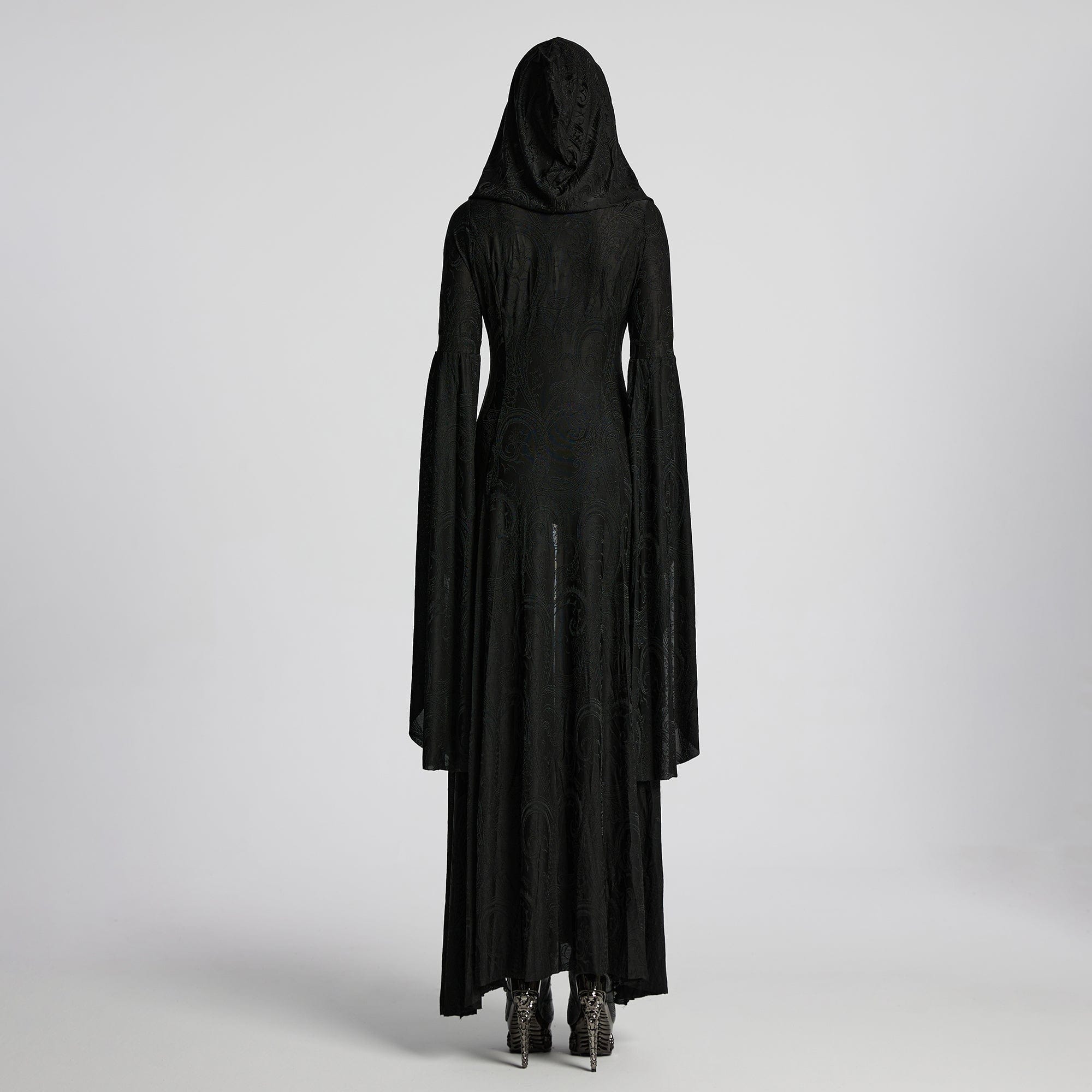 PUNK RAVE Women's Gothic Hooded Witch Maxidress Halloween Priestess Dress