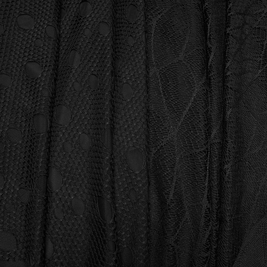 PUNK RAVE Women's Gothic Irregular Bat&Cobweb Mesh Skirt