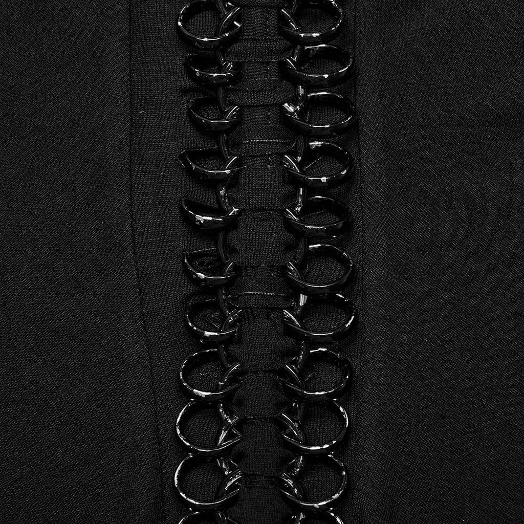 PUNK RAVE Women's Gothic Irregular Ruched Lace Splice Wrap Skirt