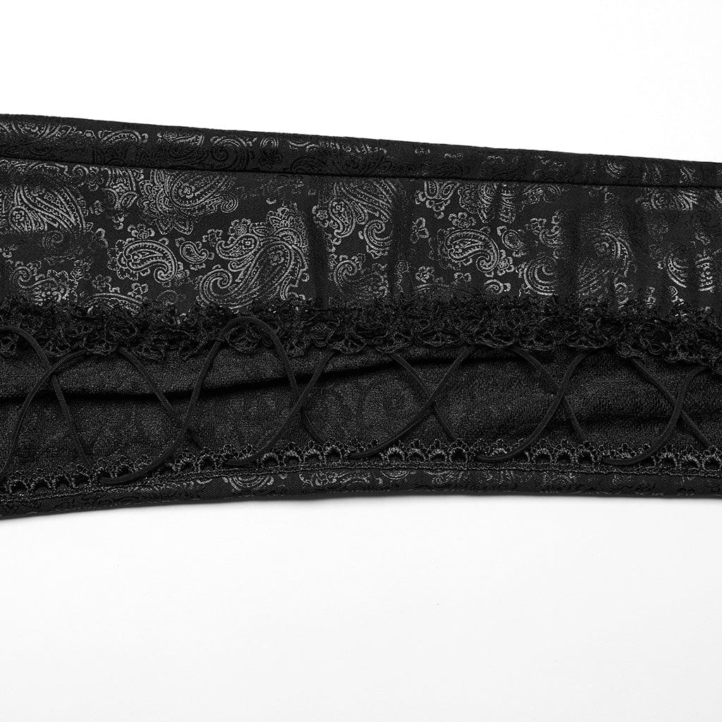 PUNK RAVE Women's Gothic Lace Lace-Up Leggings