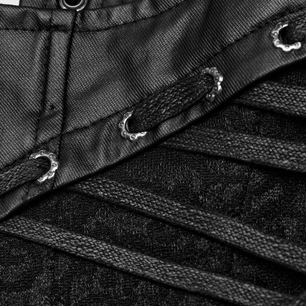 PUNK RAVE Women's Gothic Lace Splice Lace-up Underbust Corset