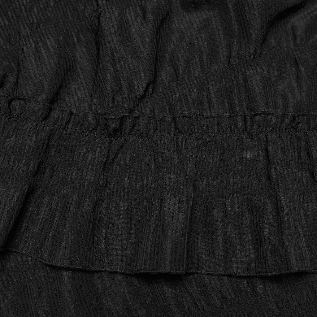 PUNK RAVE Women's Gothic Layered Drawstring Ruched Retro Skirt