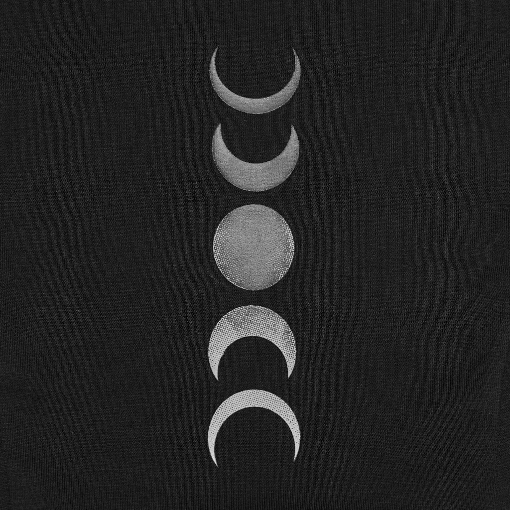 PUNK RAVE Women's Gothic Moon Phase Printed Sleeveless Dress