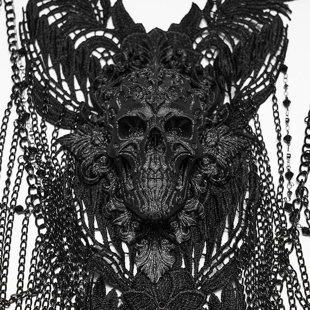 PUNK RAVE Women's Gothic Multilayer Chain Skull Body Harness