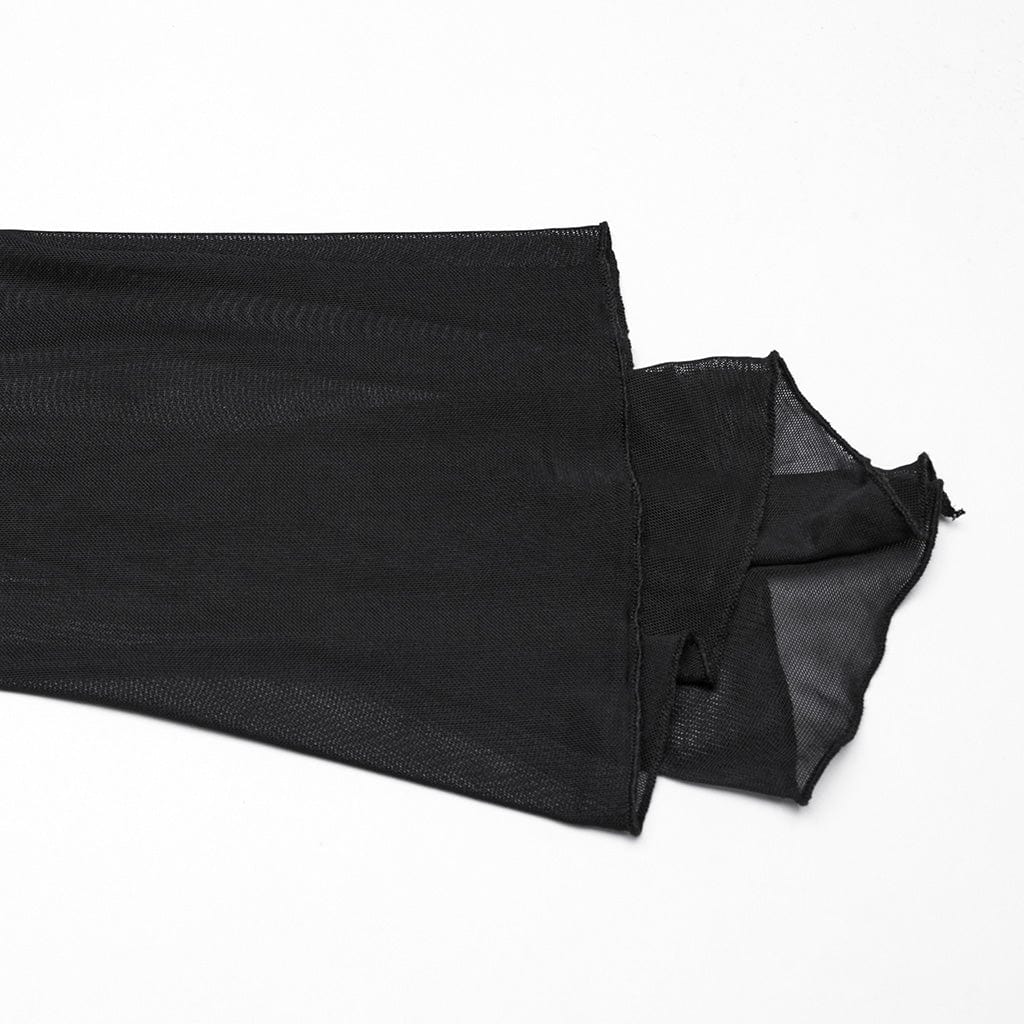 PUNK RAVE Women's Gothic Plunging Flared Sleeved Lace-up Shirt