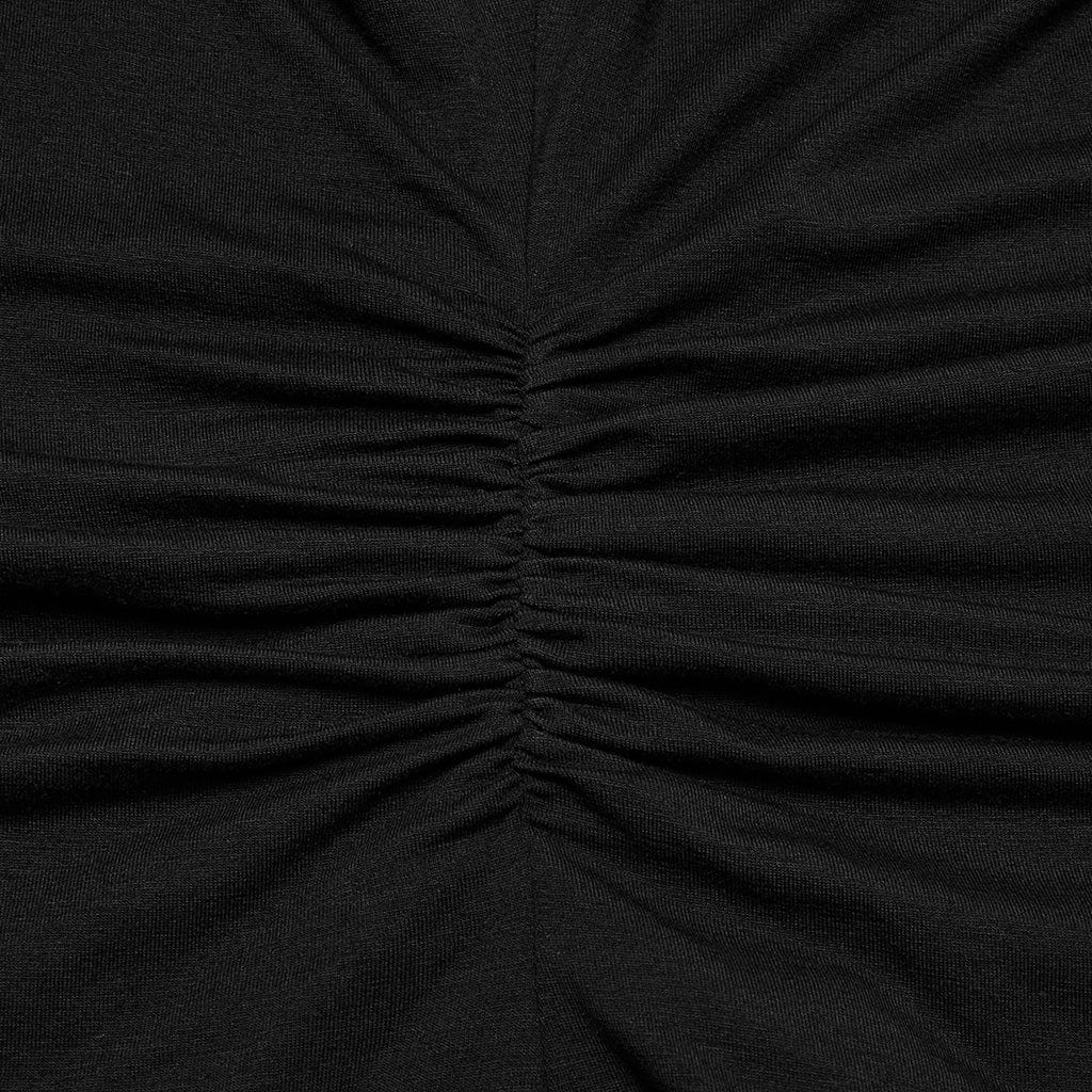 PUNK RAVE Women's Gothic Plunging Floral Embroidered T-shirt