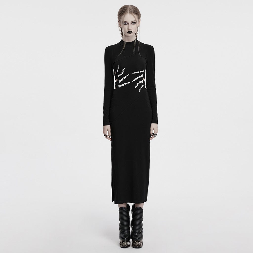 black skeleton dress Plus Size Halloween Costume Sequin Black Skeleton Mini Dress With Pocket