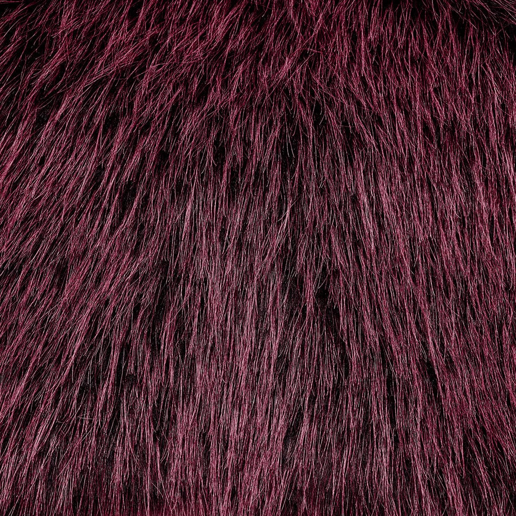 PUNK RAVE Women's Gothic Stand Collar Gradient Faux Fur Cape Red