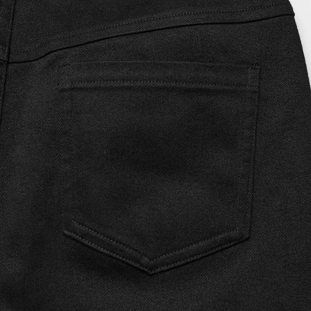 PUNK RAVE Women's Gothic Symmetrical Mesh Pointed Flared Pants Black-Red