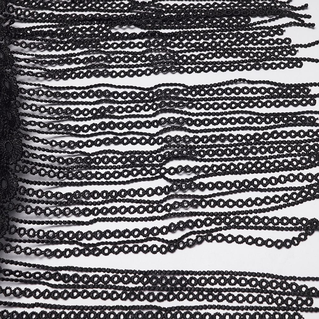 PUNK RAVE Women's Gothic Tassels Horned Headwear