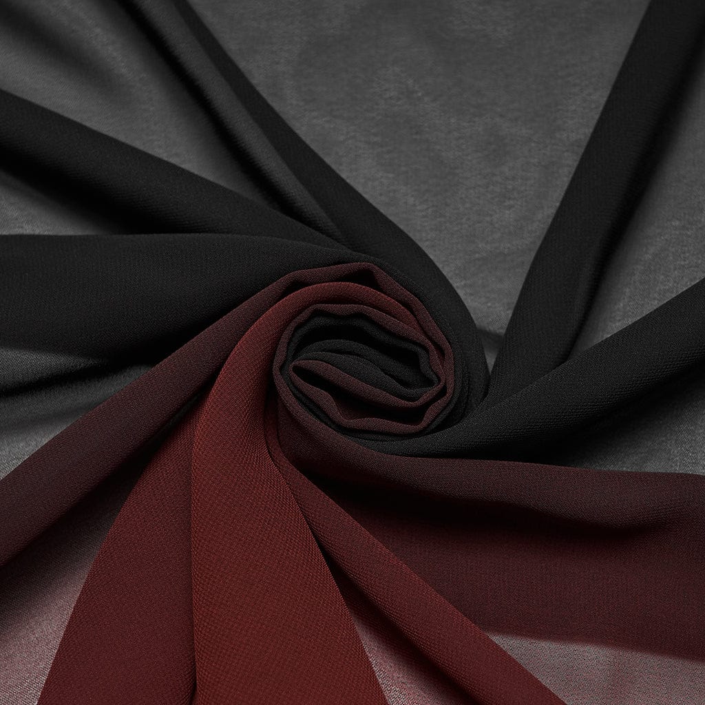 PUNK RAVE Women's Grunge Gradient Flared Sleeve Sheer Chiffon Shirt