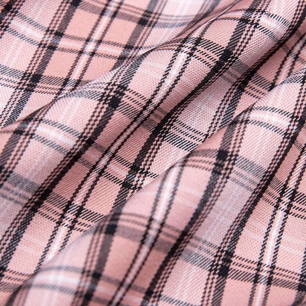 PUNK RAVE Women's Lace-up Ruched Fitted Plaid Slip Dresses