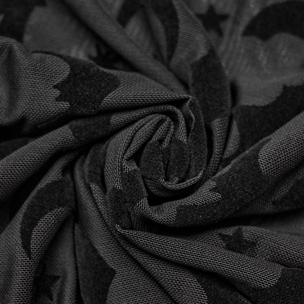 PUNK RAVE Women's Plus Size Gothic Bat Mesh Shirt