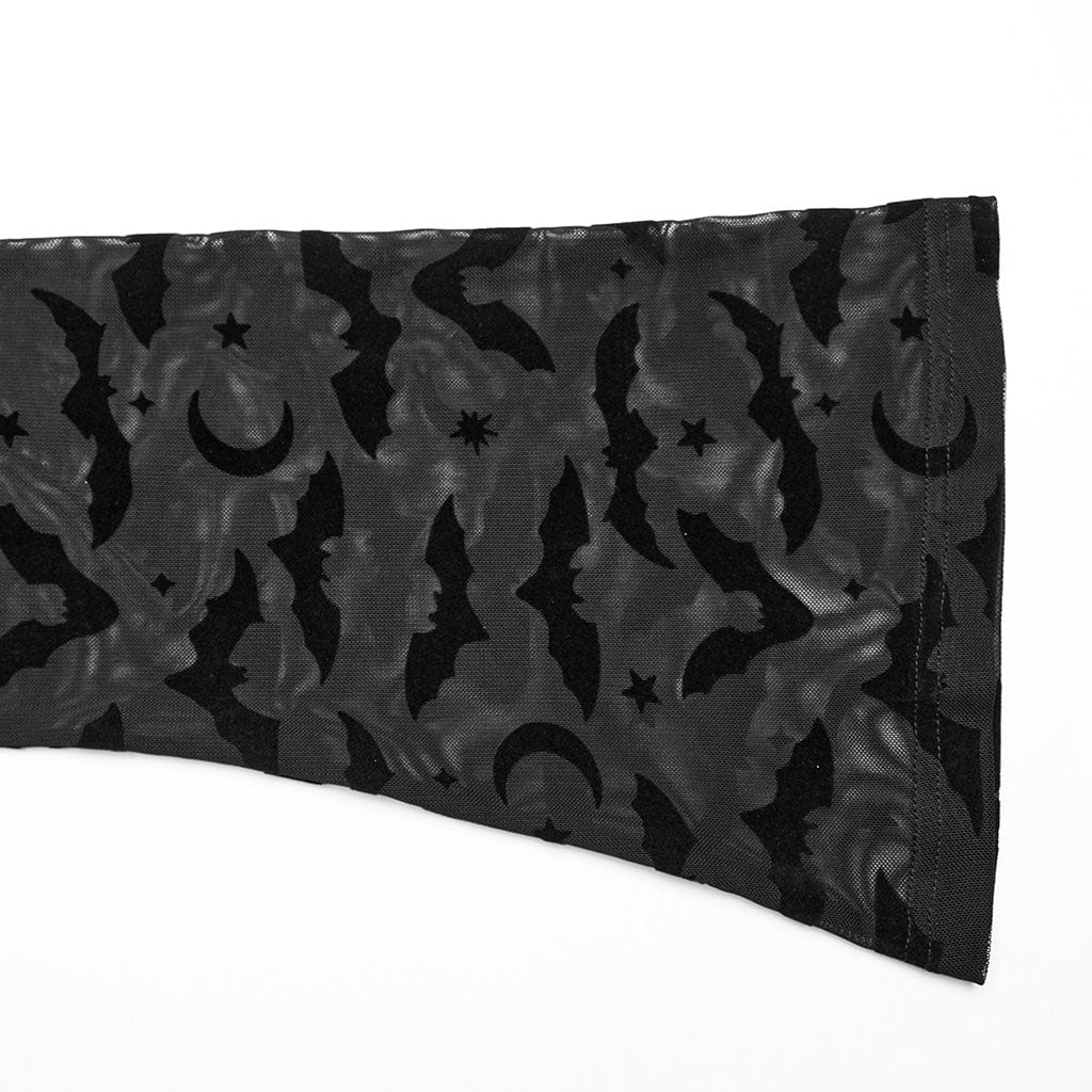 PUNK RAVE Women's Plus Size Gothic Bat Mesh Shirt