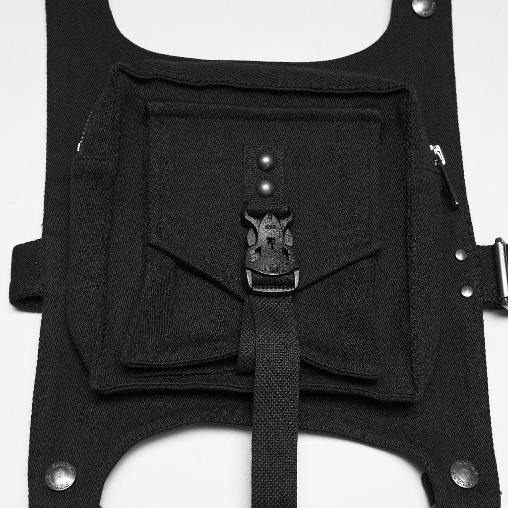 PUNK RAVE Women's Punk Buckle-up Rivet Leg Harness Bag