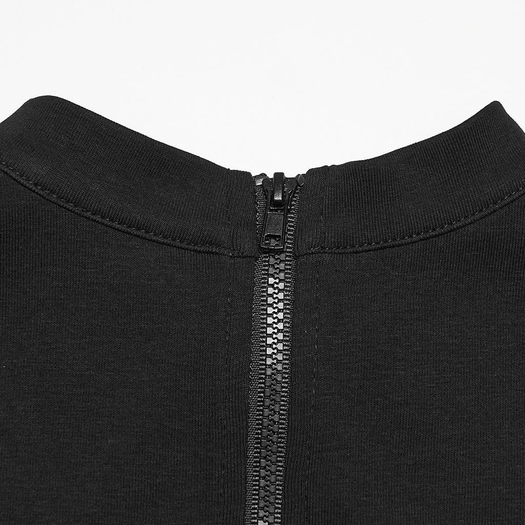 PUNK RAVE Women's Punk Cutout Rivets Tank Top