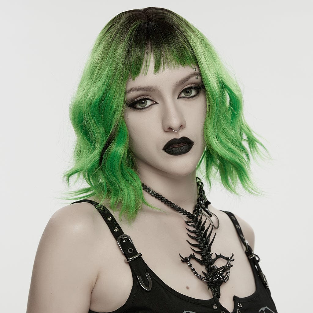 PUNK RAVE Women's Punk Dragon Bone Cross Chained Necklace