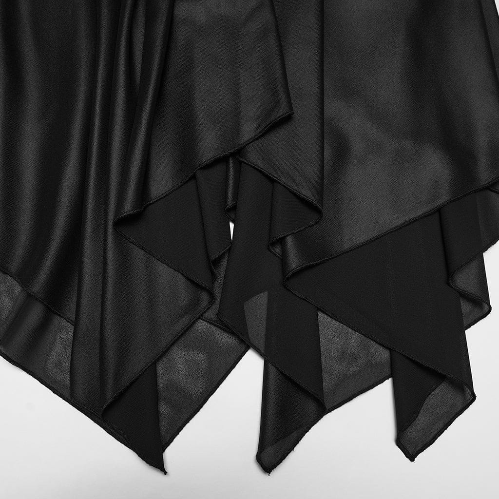 PUNK RAVE Women's Punk Eyelet Strap Zip Slip Dress