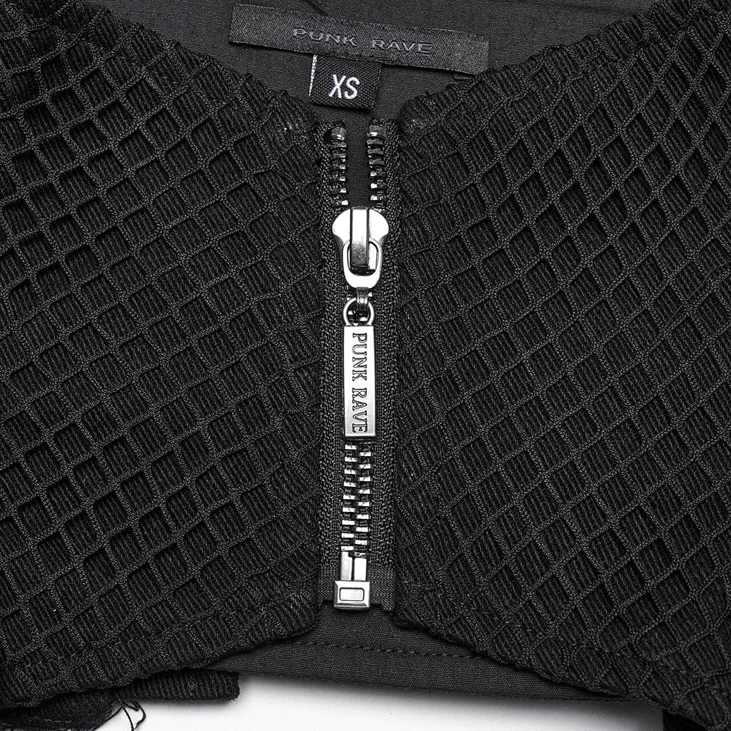 PUNK RAVE Women's Punk Interlaced Buckled Lace-up Underbust Corset