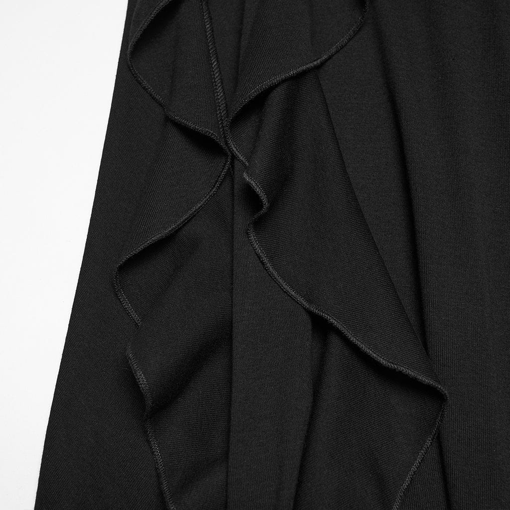 PUNK RAVE Women's Punk Lace-up Irregular Hem Halterneck Dress